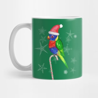 Rainbow lorikeet Christmas style Mug